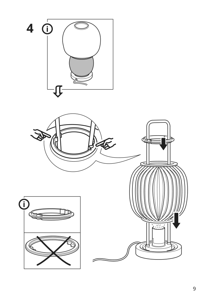 Assembly instructions for IKEA Pilblixt table lamp white light green glass gold effect metal | Page 9 - IKEA PILBLIXT table lamp 704.998.78