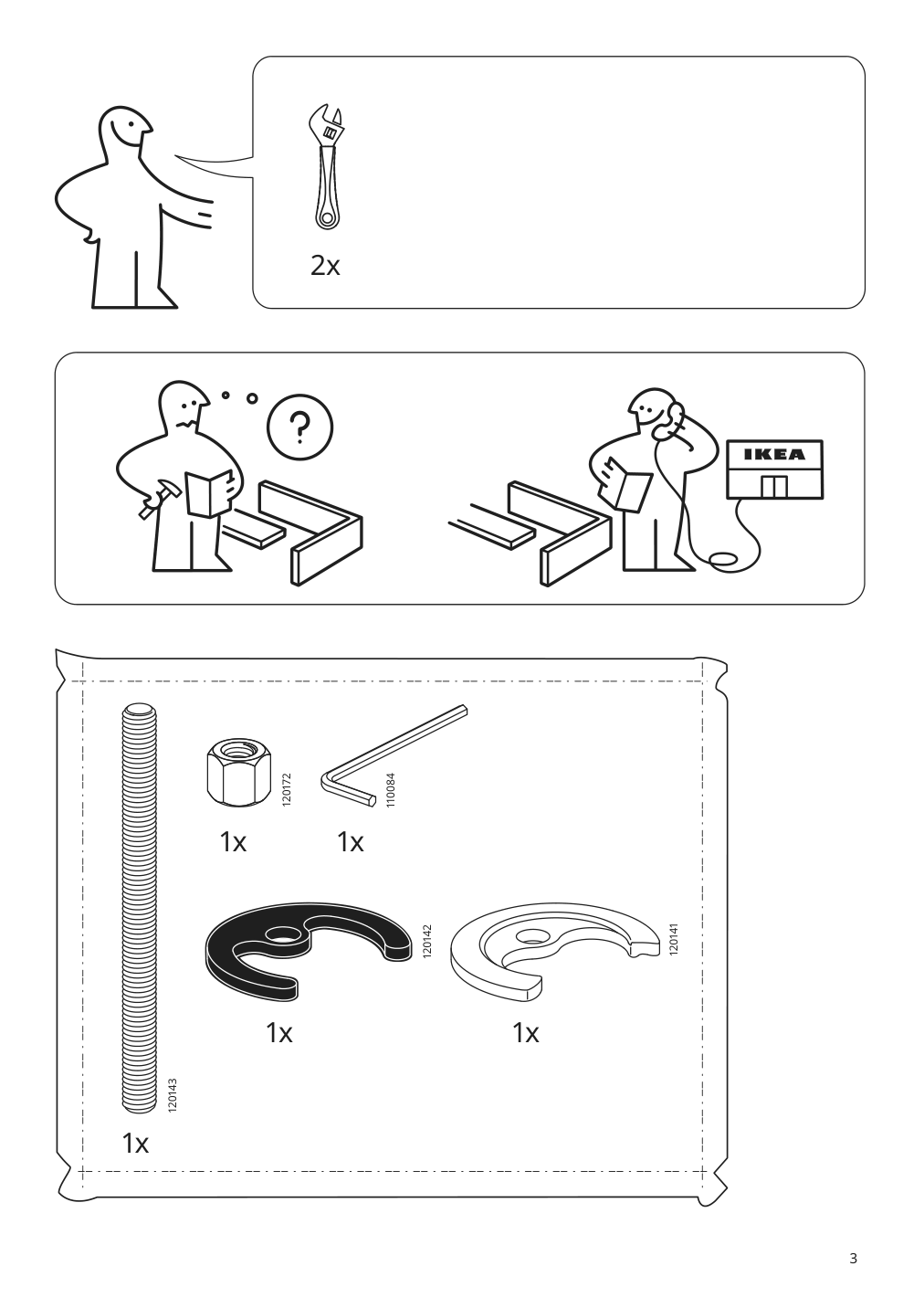 Assembly instructions for IKEA Pilkan bath faucet with strainer chrome plated | Page 3 - IKEA ENHET / TVÄLLEN sink cabinet with 2 doors 994.378.80