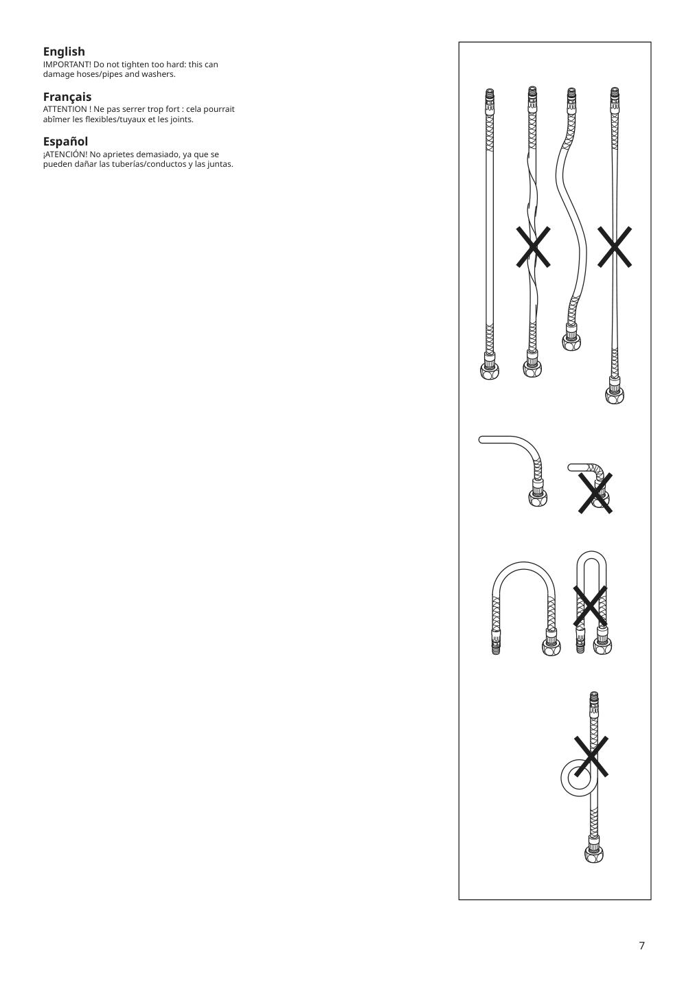 Assembly instructions for IKEA Pilkan bath faucet with strainer chrome plated | Page 7 - IKEA ENHET bathroom 994.409.10