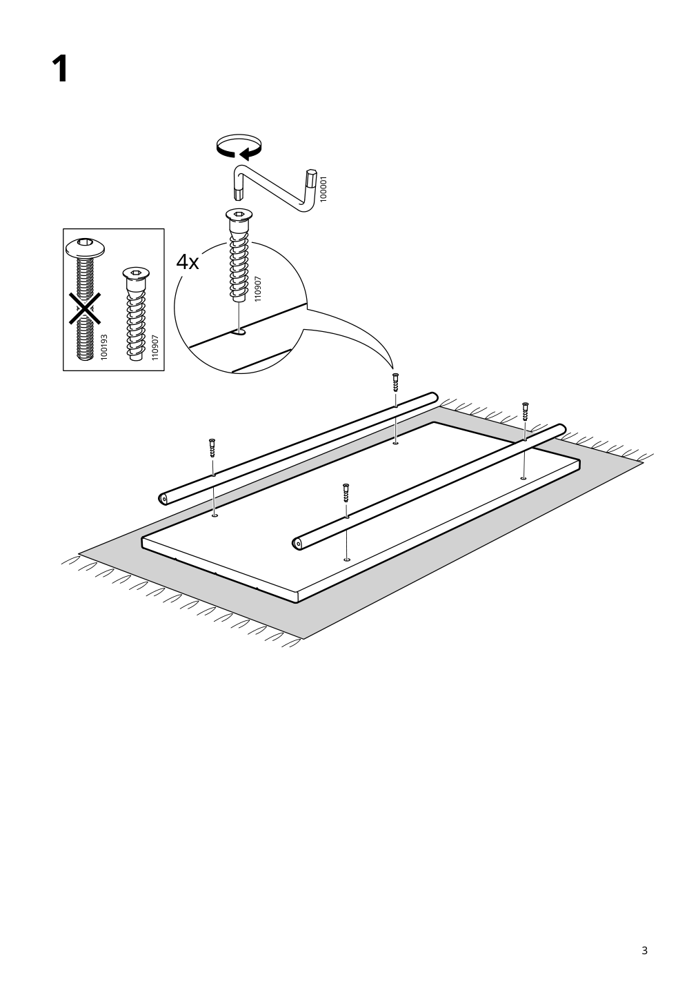 Assembly instructions for IKEA Pinnig bench with shoe storage black | Page 3 - IKEA PINNIG bench with shoe storage 803.297.91