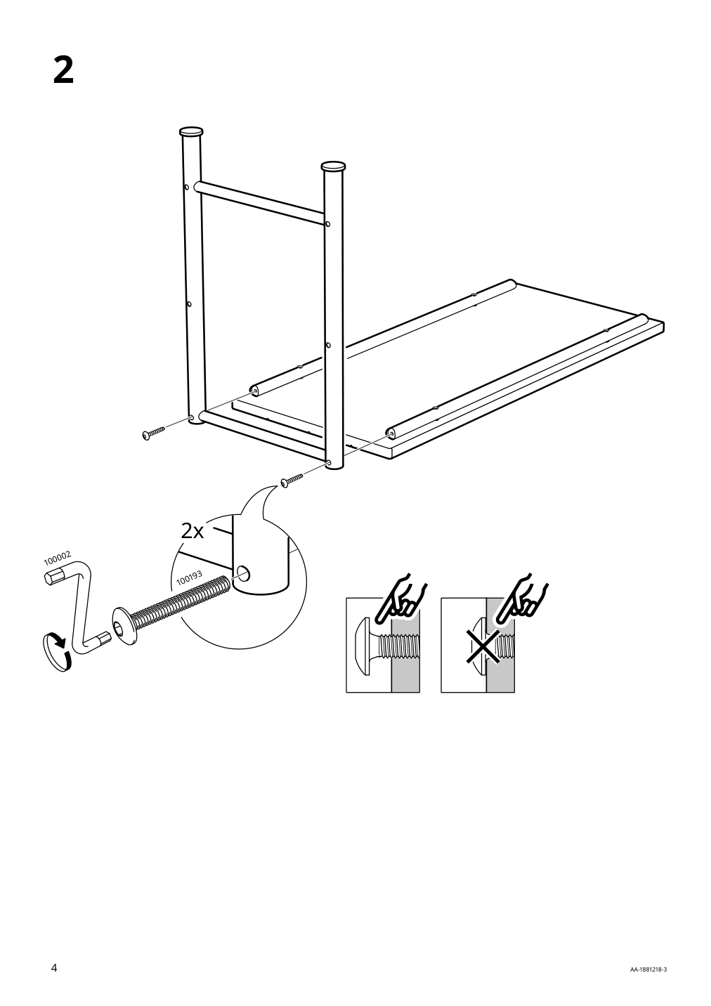 Assembly instructions for IKEA Pinnig bench with shoe storage black | Page 4 - IKEA PINNIG bench with shoe storage 803.297.91