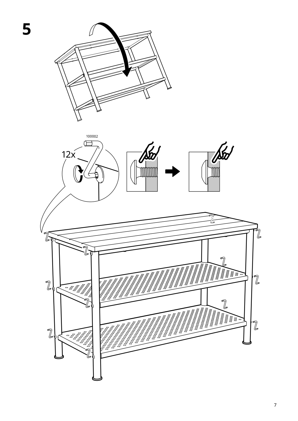 Assembly instructions for IKEA Pinnig bench with shoe storage black | Page 7 - IKEA PINNIG bench with shoe storage 803.297.91