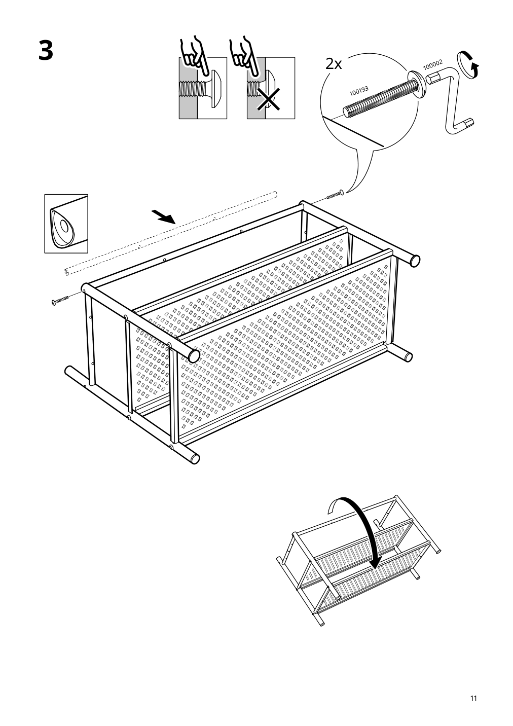 Assembly instructions for IKEA Pinnig coat rack with shoe storage bench black | Page 11 - IKEA PINNIG coat rack with shoe storage bench 203.297.89