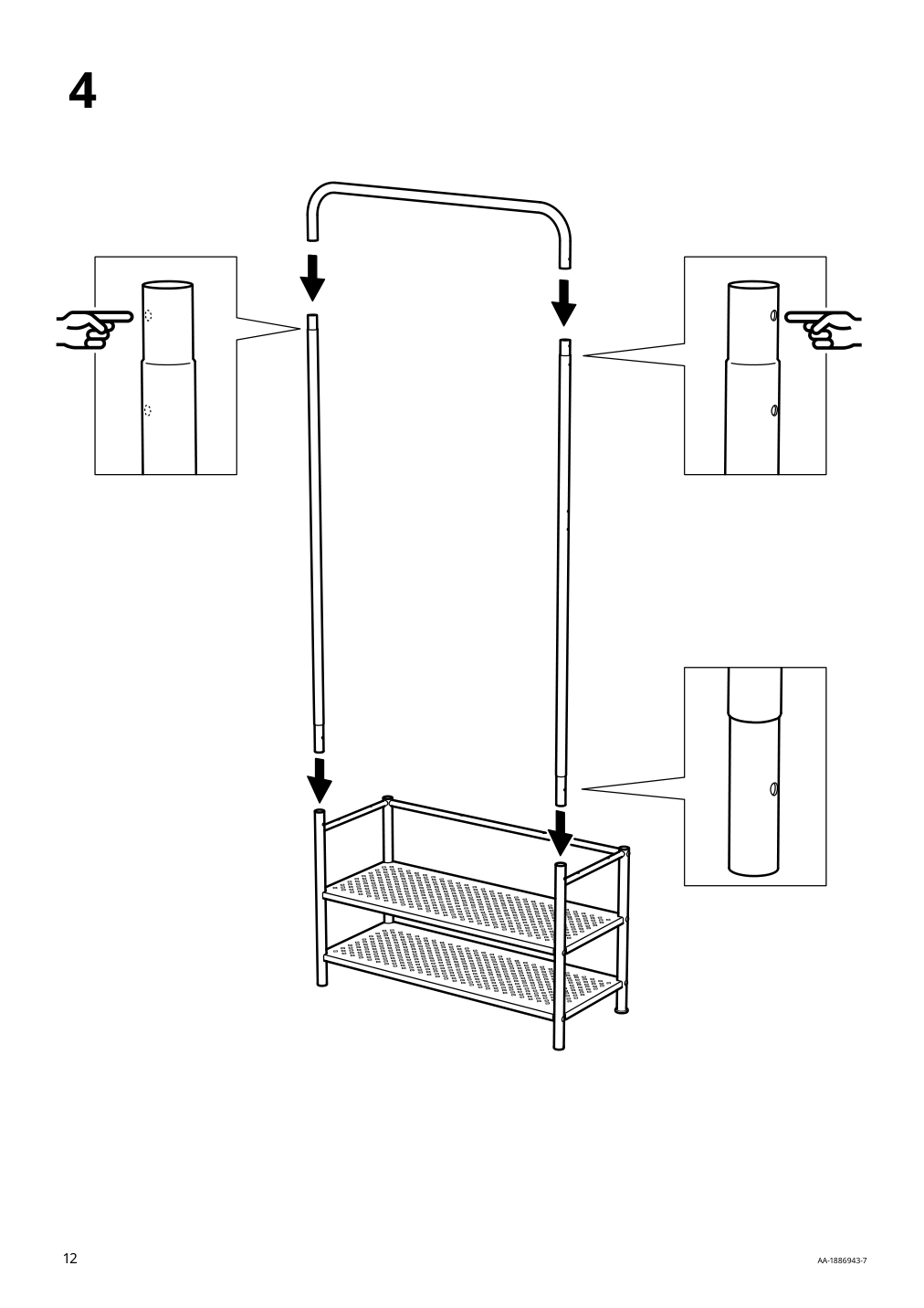 Assembly instructions for IKEA Pinnig coat rack with shoe storage bench black | Page 12 - IKEA PINNIG coat rack with shoe storage bench 203.297.89