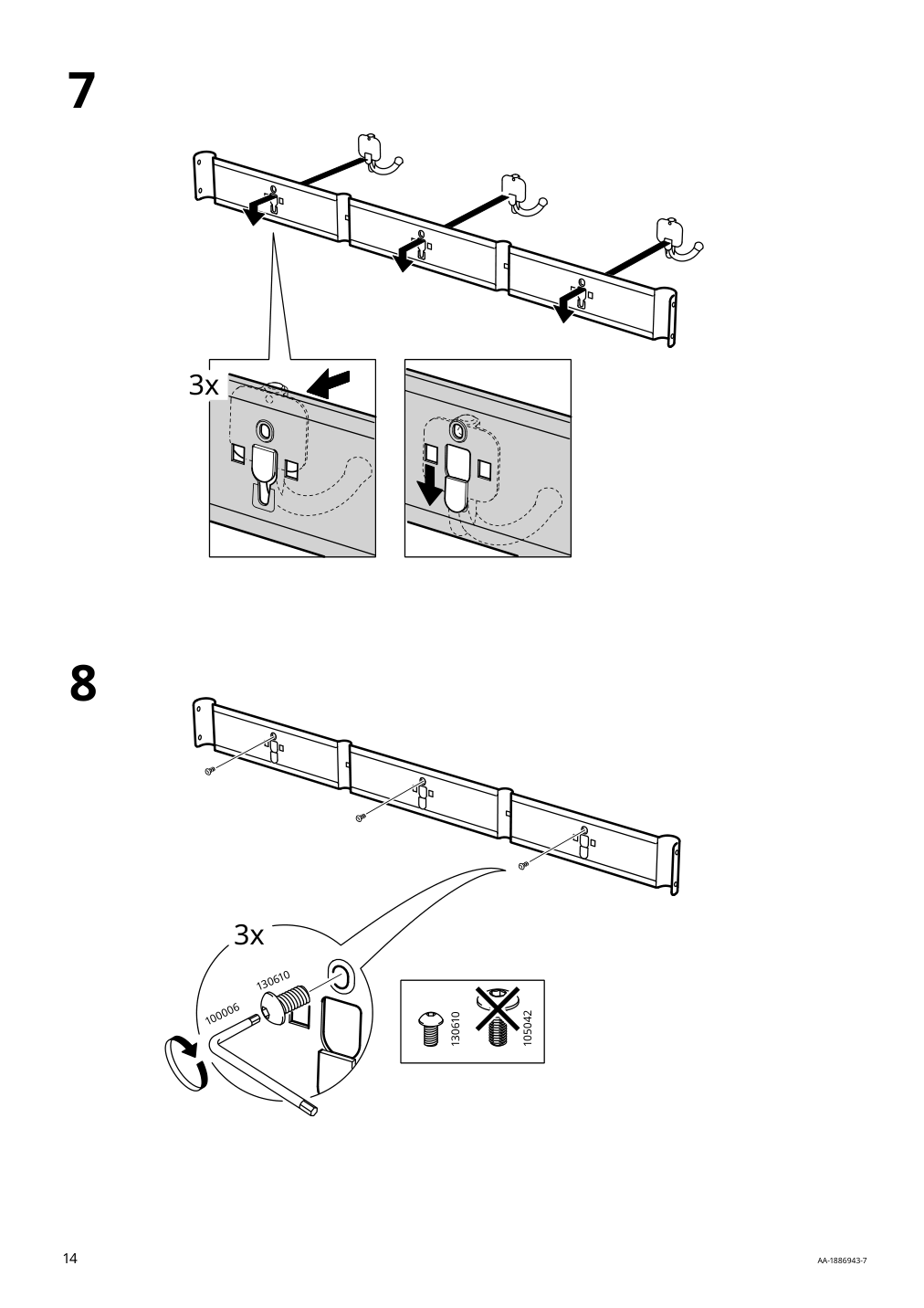 Assembly instructions for IKEA Pinnig coat rack with shoe storage bench black | Page 14 - IKEA PINNIG coat rack with shoe storage bench 203.297.89