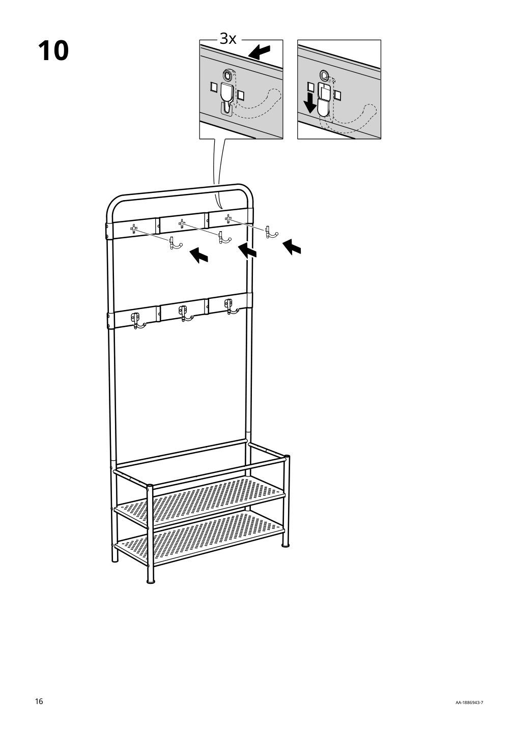 Assembly instructions for IKEA Pinnig coat rack with shoe storage bench black | Page 16 - IKEA PINNIG coat rack with shoe storage bench 203.297.89