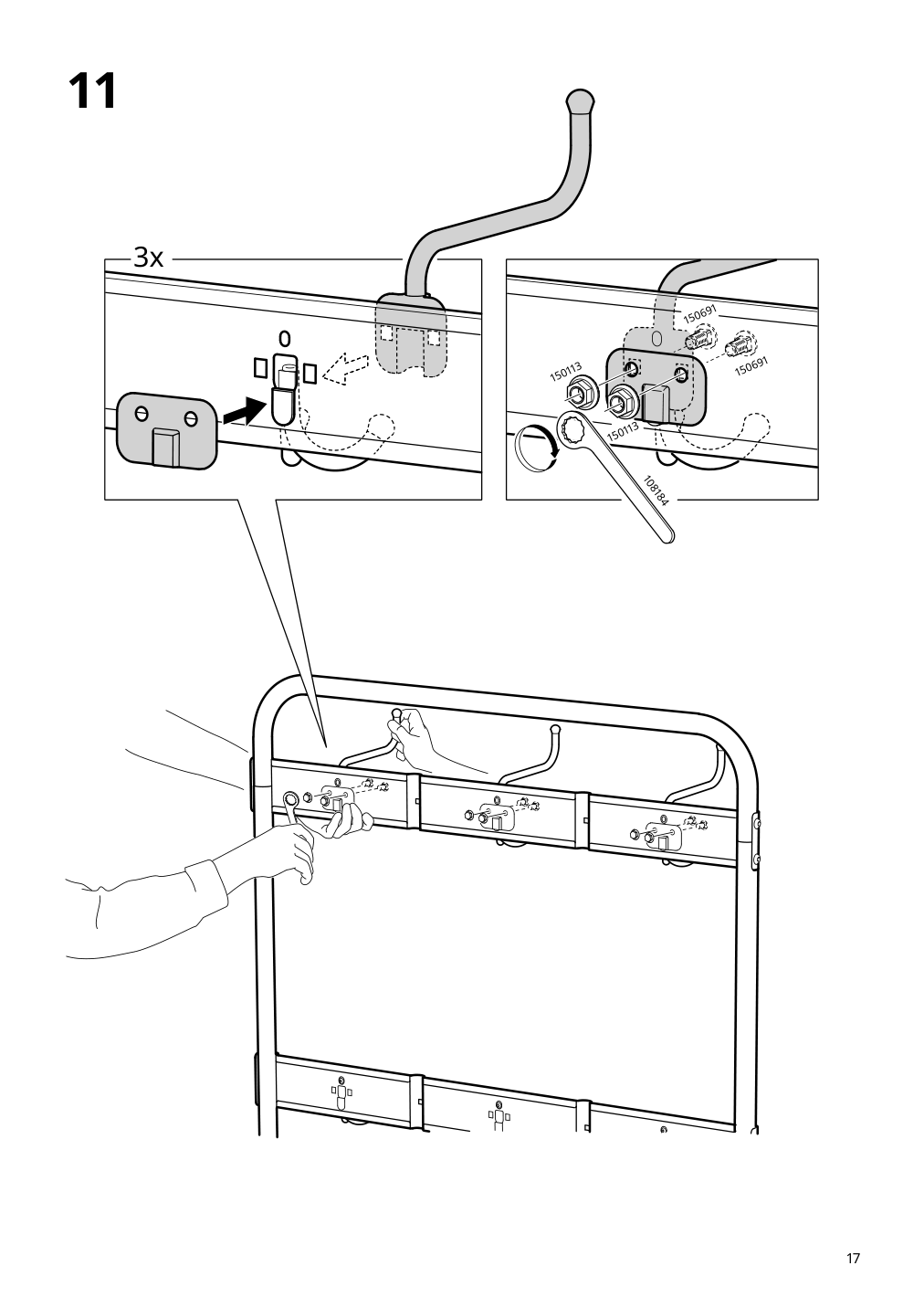 Assembly instructions for IKEA Pinnig coat rack with shoe storage bench black | Page 17 - IKEA PINNIG coat rack with shoe storage bench 203.297.89