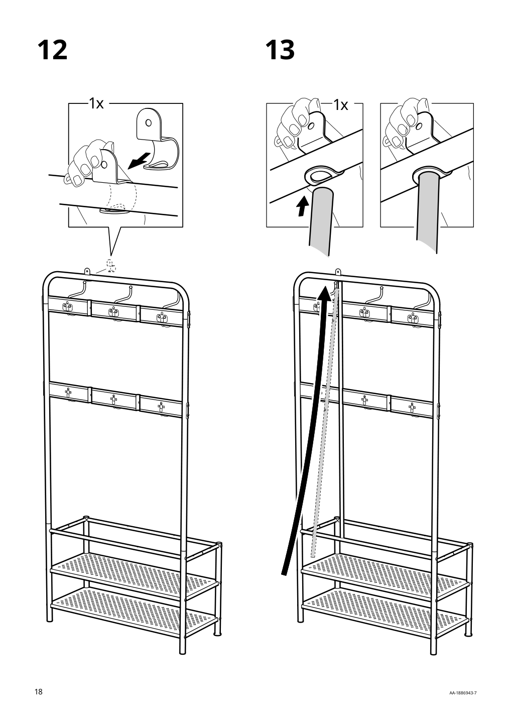 Assembly instructions for IKEA Pinnig coat rack with shoe storage bench black | Page 18 - IKEA PINNIG coat rack with shoe storage bench 203.297.89