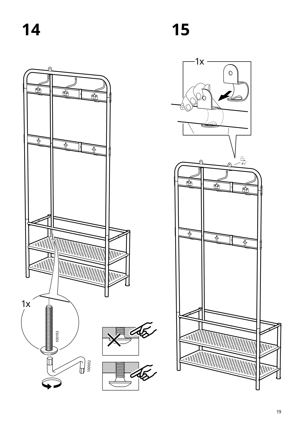 Assembly instructions for IKEA Pinnig coat rack with shoe storage bench black | Page 19 - IKEA PINNIG coat rack with shoe storage bench 203.297.89