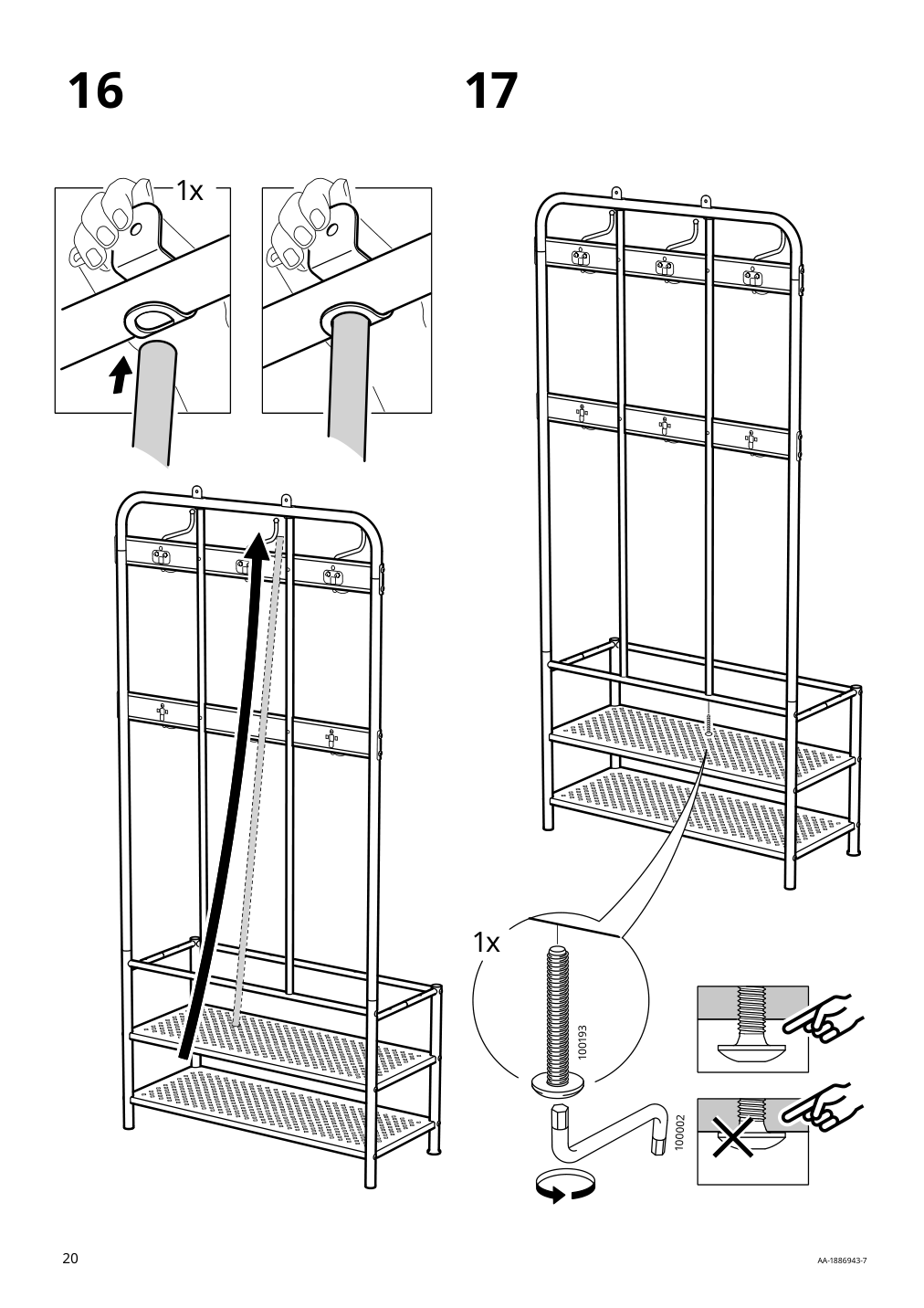 Assembly instructions for IKEA Pinnig coat rack with shoe storage bench black | Page 20 - IKEA PINNIG coat rack with shoe storage bench 203.297.89