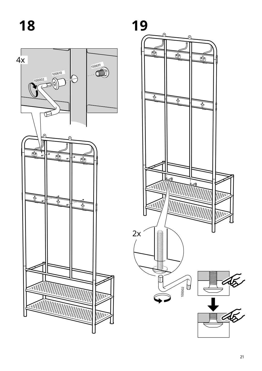 Assembly instructions for IKEA Pinnig coat rack with shoe storage bench black | Page 21 - IKEA PINNIG coat rack with shoe storage bench 203.297.89