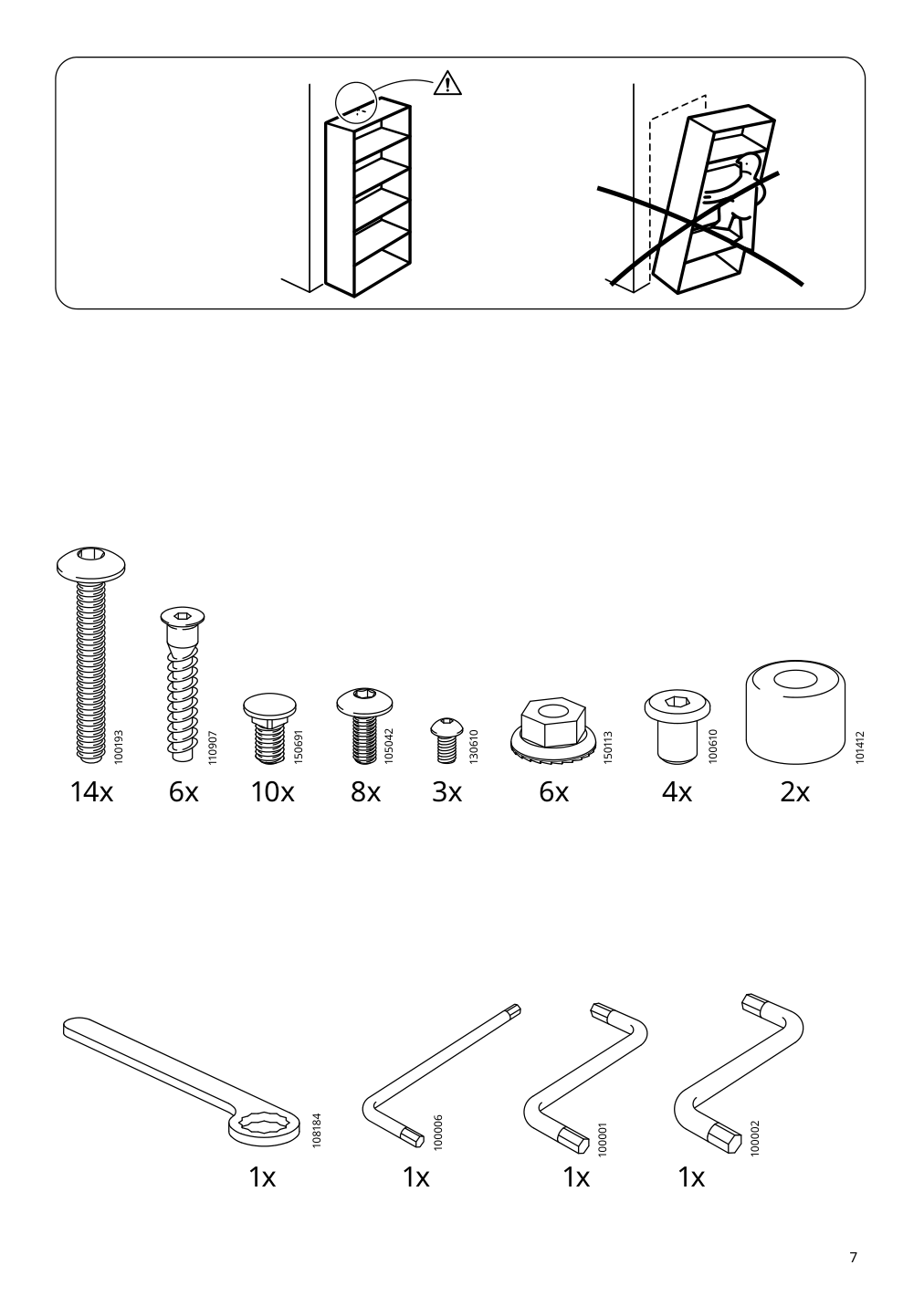 Assembly instructions for IKEA Pinnig coat rack with shoe storage bench black | Page 7 - IKEA PINNIG coat rack with shoe storage bench 203.297.89