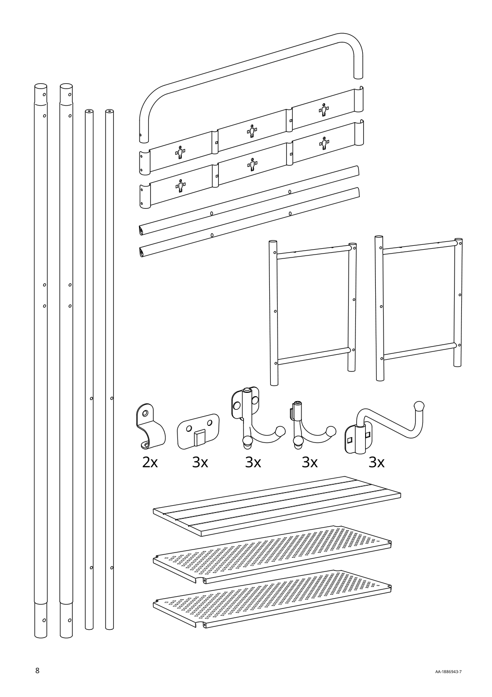 Assembly instructions for IKEA Pinnig coat rack with shoe storage bench black | Page 8 - IKEA PINNIG coat rack with shoe storage bench 203.297.89