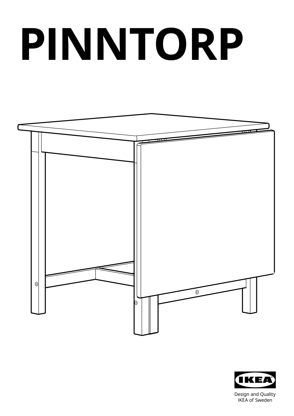 Assembly instructions for IKEA Pinntorp gateleg table light brown stained white stained | Page 1 - IKEA PINNTORP gateleg table 705.294.65