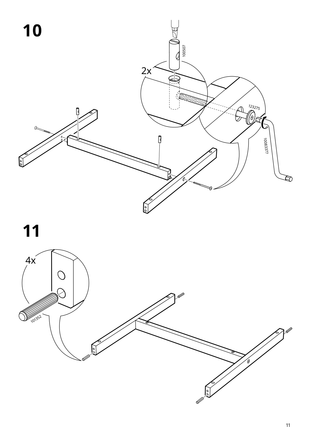 Assembly instructions for IKEA Pinntorp gateleg table light brown stained white stained | Page 11 - IKEA PINNTORP / PINNTORP table and 2 chairs 495.644.46