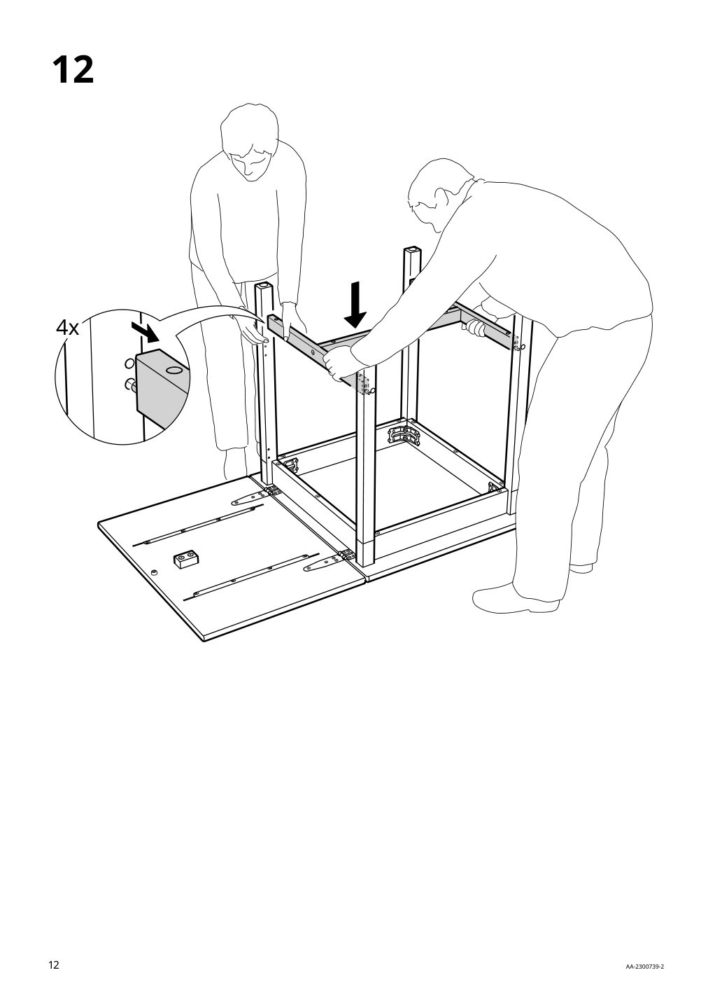 Assembly instructions for IKEA Pinntorp gateleg table light brown stained white stained | Page 12 - IKEA PINNTORP gateleg table 705.294.65