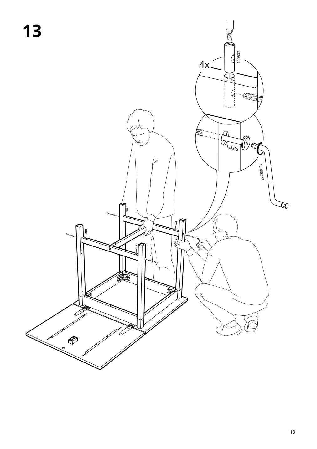 Assembly instructions for IKEA Pinntorp gateleg table light brown stained white stained | Page 13 - IKEA PINNTORP / PINNTORP table and 2 chairs 694.844.44