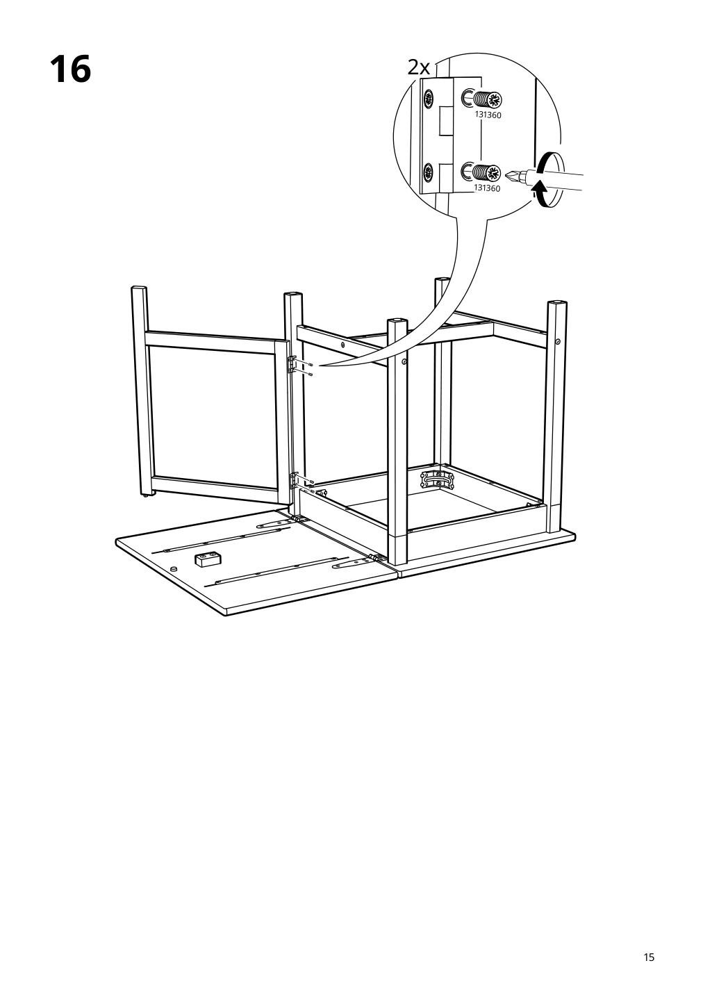 Assembly instructions for IKEA Pinntorp gateleg table light brown stained white stained | Page 15 - IKEA PINNTORP / PINNTORP table and 2 chairs 694.844.44