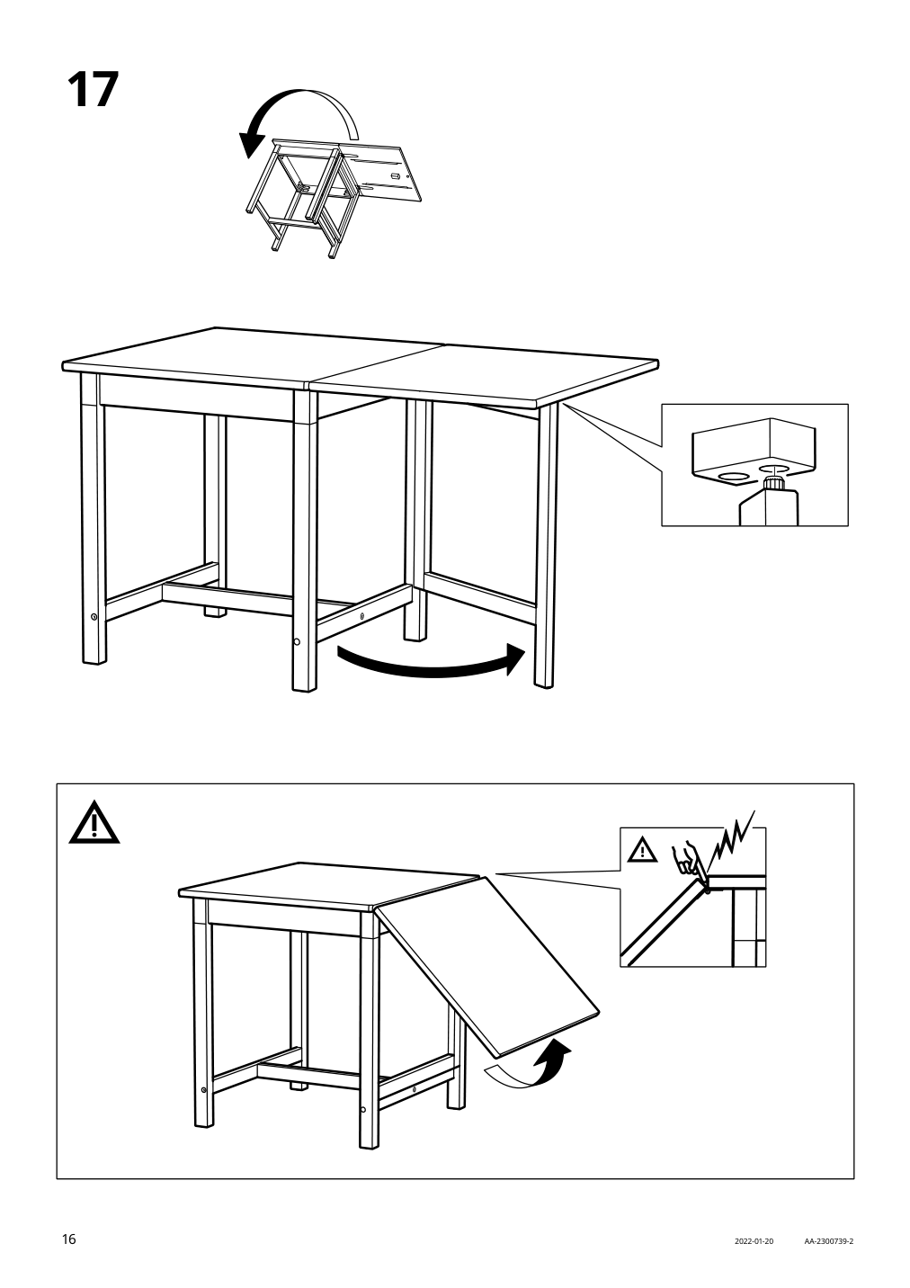 Assembly instructions for IKEA Pinntorp gateleg table light brown stained white stained | Page 16 - IKEA PINNTORP / PINNTORP table and 2 chairs 495.644.46