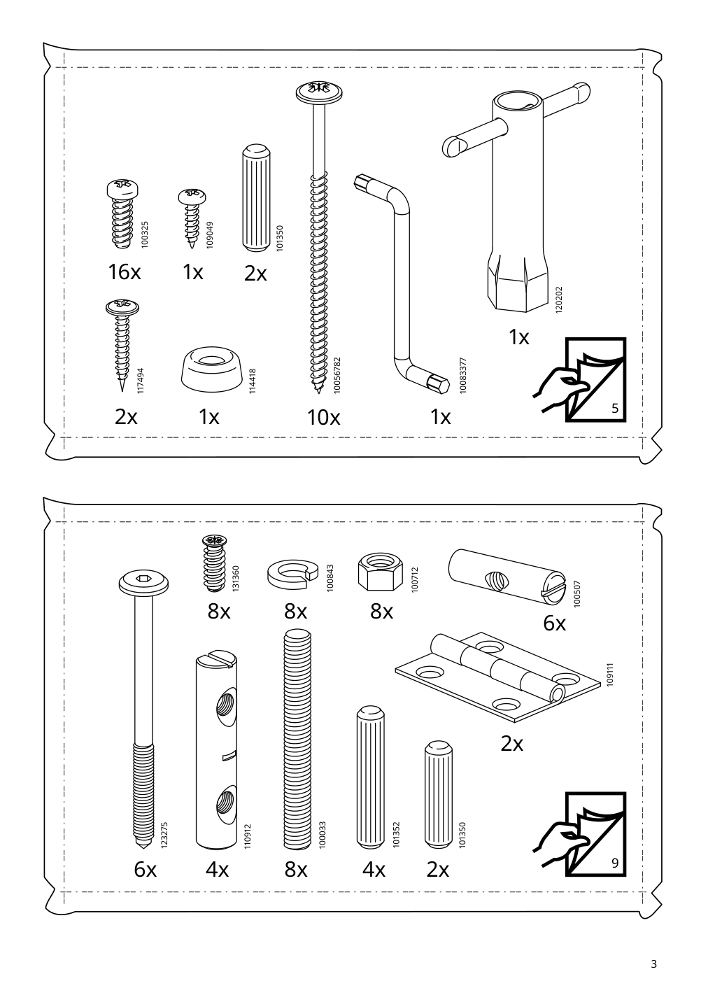 Assembly instructions for IKEA Pinntorp gateleg table light brown stained white stained | Page 3 - IKEA PINNTORP / PINNTORP table and 2 chairs 495.644.46