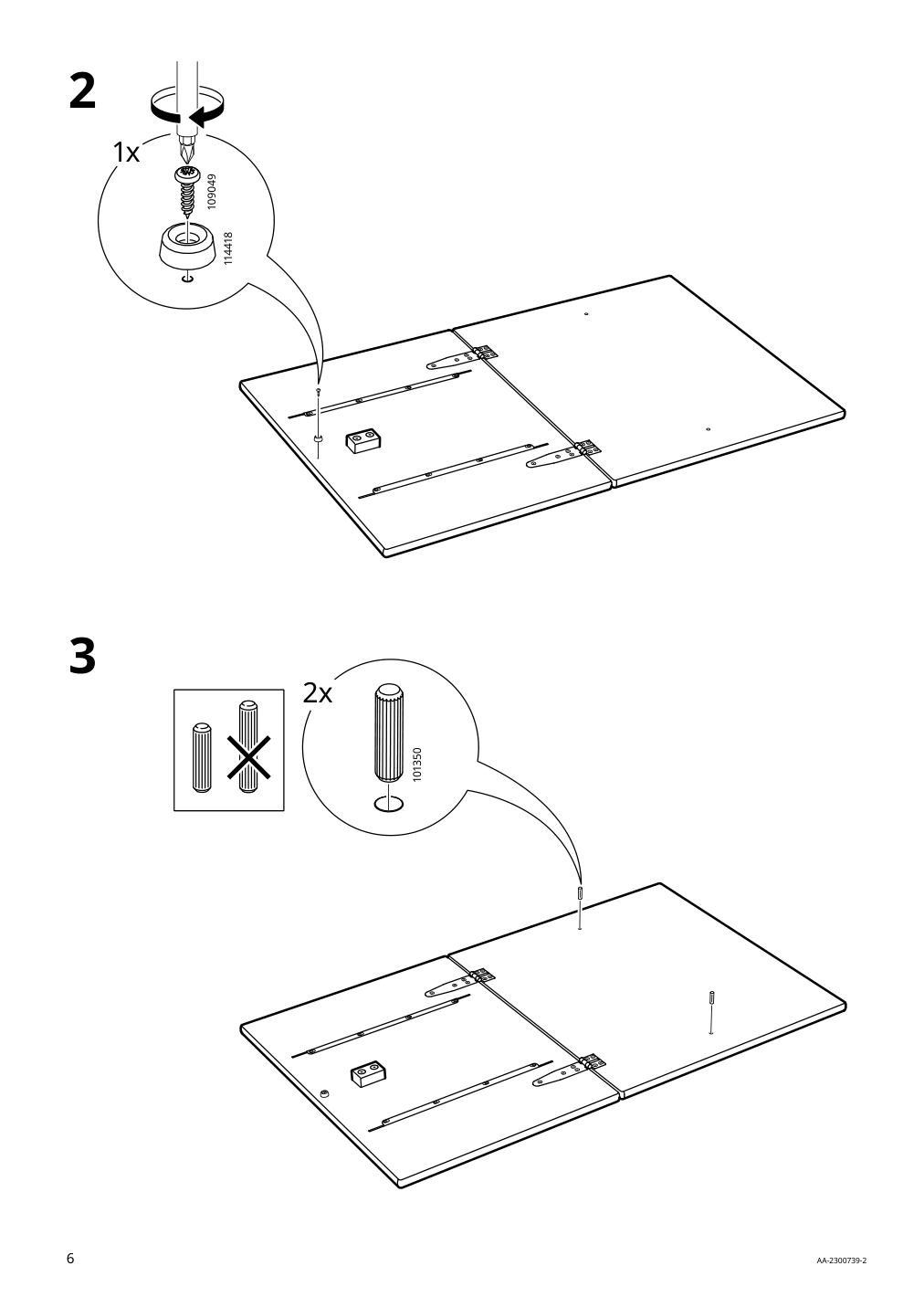 Assembly instructions for IKEA Pinntorp gateleg table light brown stained white stained | Page 6 - IKEA PINNTORP / PINNTORP table and 2 chairs 495.644.46