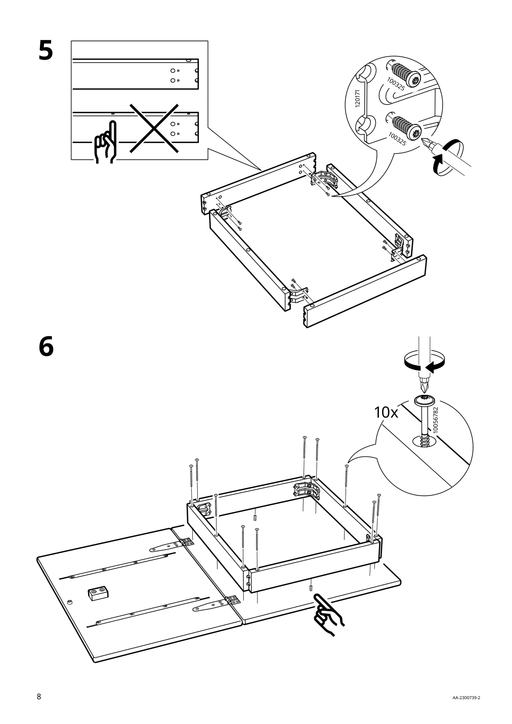 Assembly instructions for IKEA Pinntorp gateleg table light brown stained white stained | Page 8 - IKEA PINNTORP / PINNTORP table and 2 chairs 495.644.46