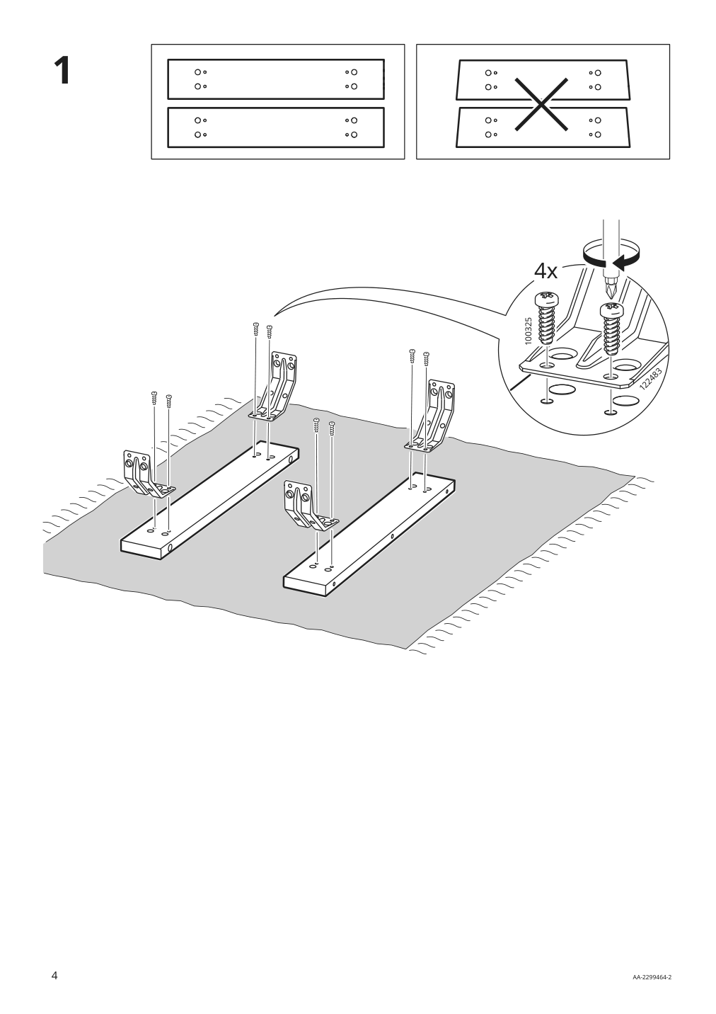 Assembly instructions for IKEA Pinntorp table light brown stained white stained | Page 4 - IKEA PINNTORP / PINNTORP table and 2 chairs 394.844.31