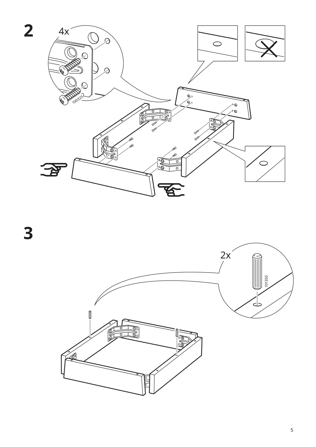 Assembly instructions for IKEA Pinntorp table light brown stained white stained | Page 5 - IKEA PINNTORP / PINNTORP table and 2 chairs 395.644.42