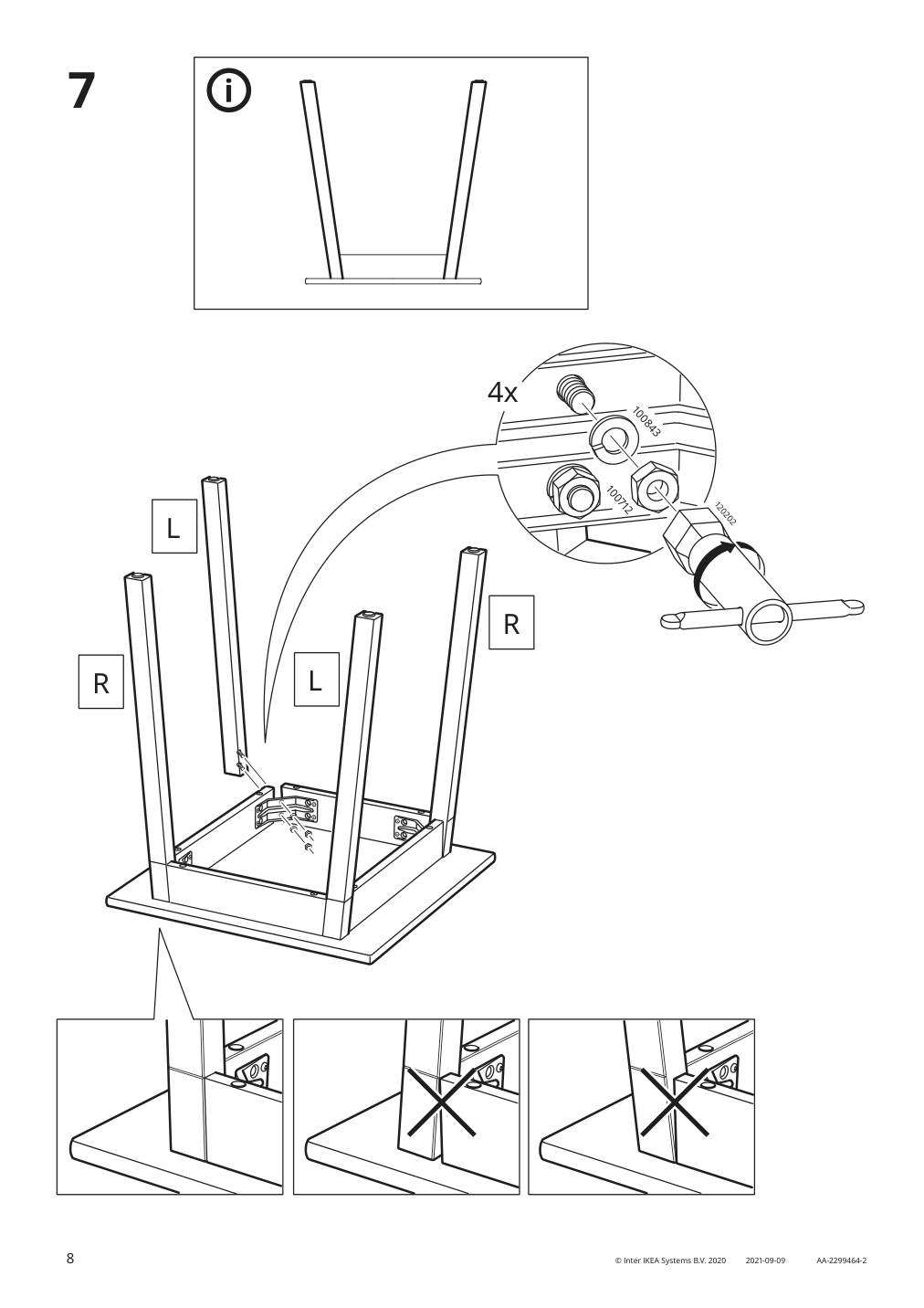 Assembly instructions for IKEA Pinntorp table light brown stained white stained | Page 8 - IKEA PINNTORP / PINNTORP table and 2 chairs 394.844.31