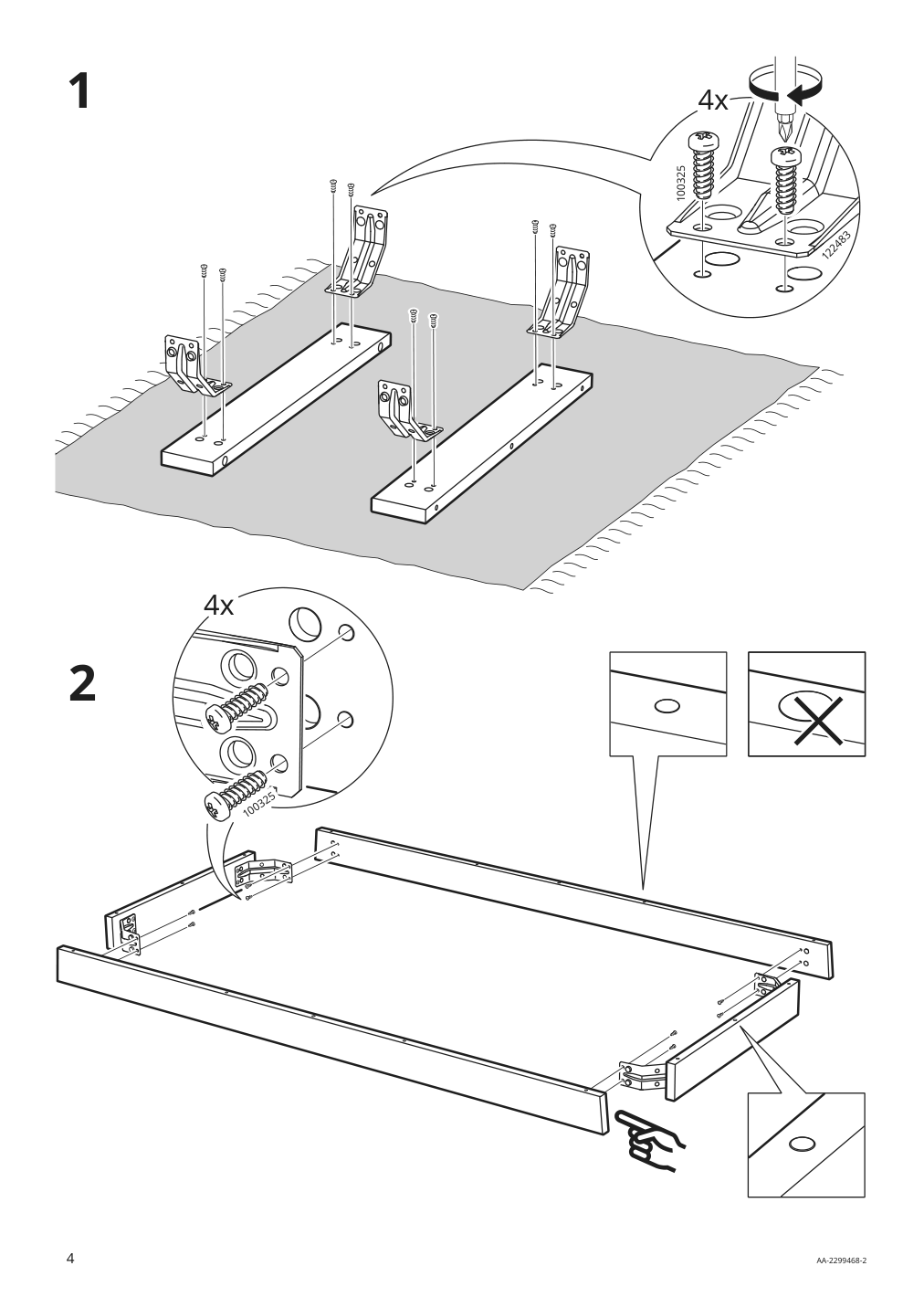 Assembly instructions for IKEA Pinntorp table light brown stained white stained | Page 4 - IKEA PINNTORP table 005.294.59