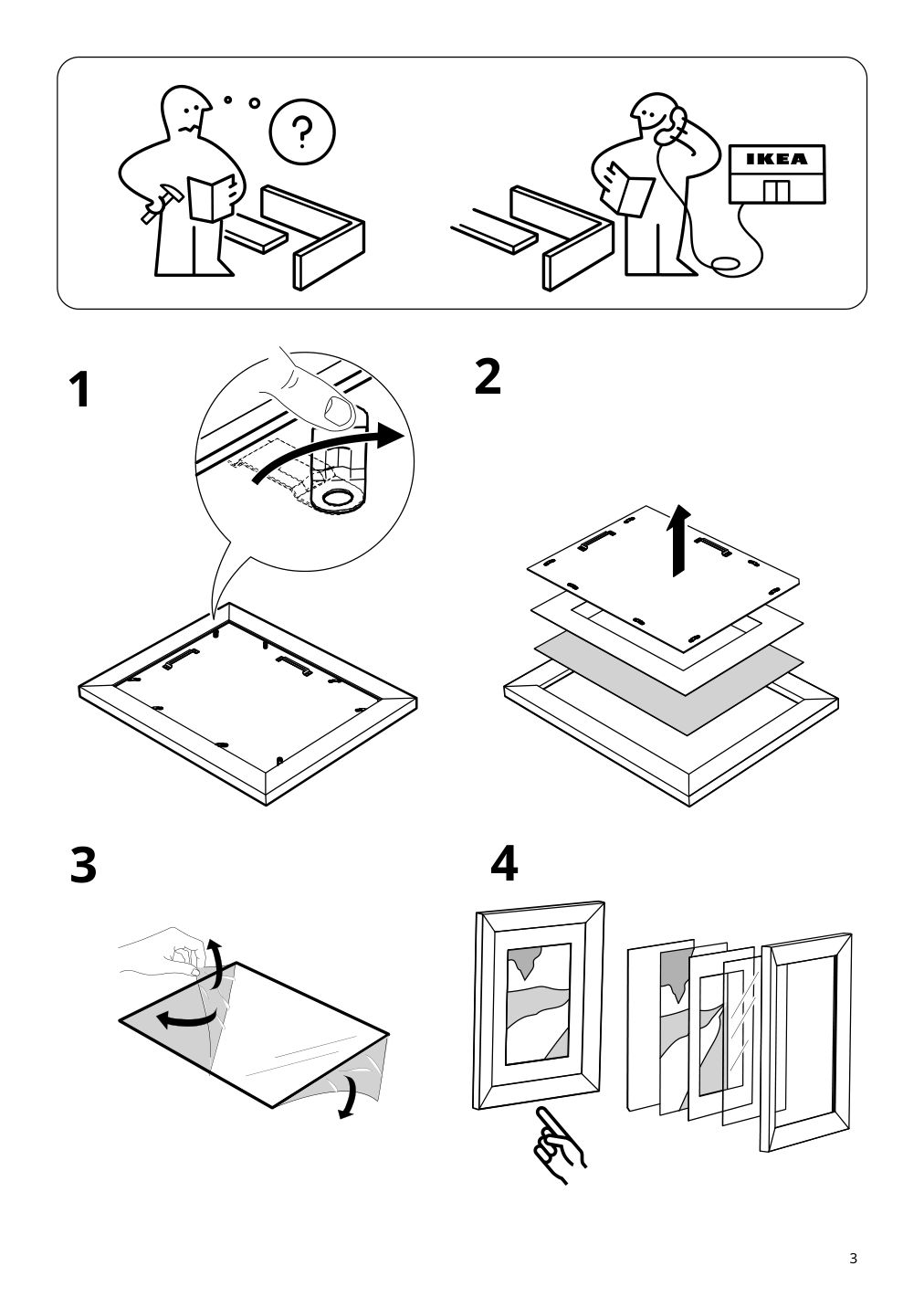 Assembly instructions for IKEA Plommontraed frame white stained pine effect | Page 3 - IKEA PLOMMONTRÄD frame 805.595.41