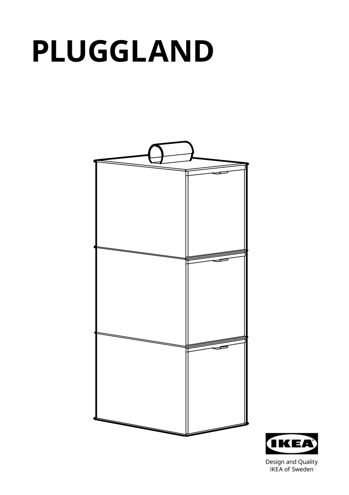 Assembly instructions for IKEA Pluggland hanging storage 3 compartments | Page 1 - IKEA PLUGGLAND hanging storage/3 compartments 105.188.51