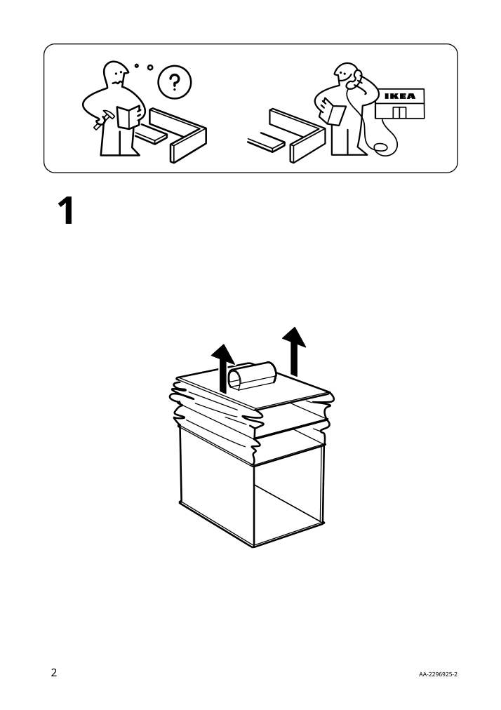 Assembly instructions for IKEA Pluggland hanging storage 3 compartments | Page 2 - IKEA PLUGGLAND hanging storage/3 compartments 105.188.51