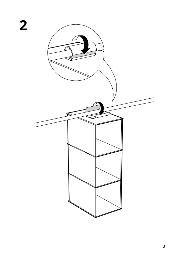 Assembly instructions for IKEA Pluggland hanging storage 3 compartments | Page 3 - IKEA PLUGGLAND hanging storage/3 compartments 105.188.51