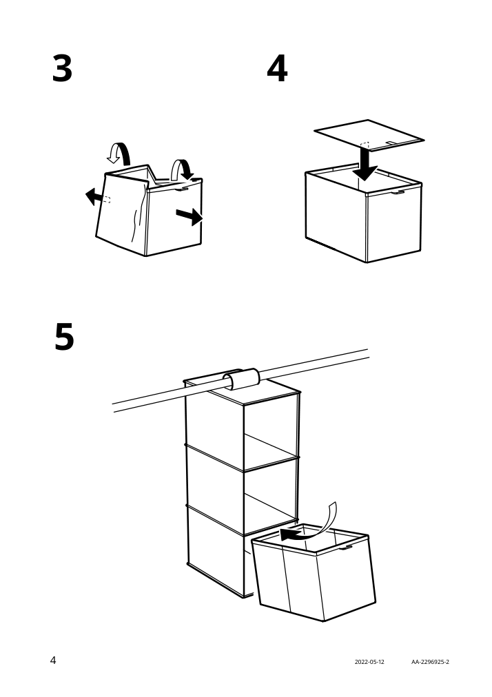 Assembly instructions for IKEA Pluggland hanging storage 3 compartments | Page 4 - IKEA PLUGGLAND hanging storage/3 compartments 105.188.51