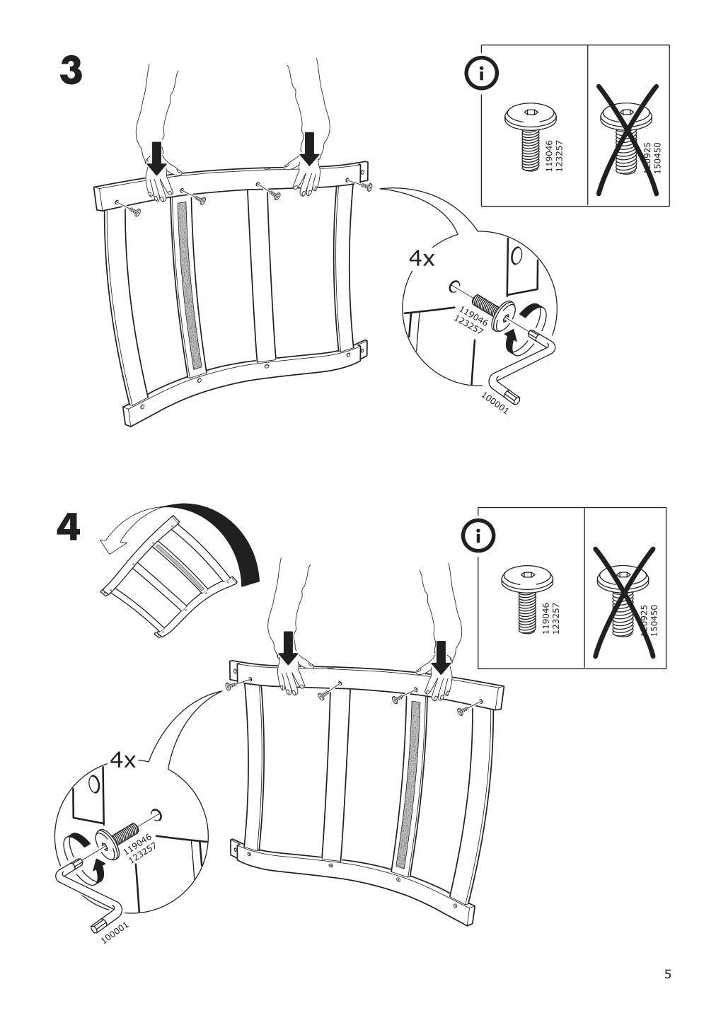 Assembly instructions for IKEA Poaeng armchair frame birch veneer | Page 5 - IKEA POÄNG armchair 491.977.50