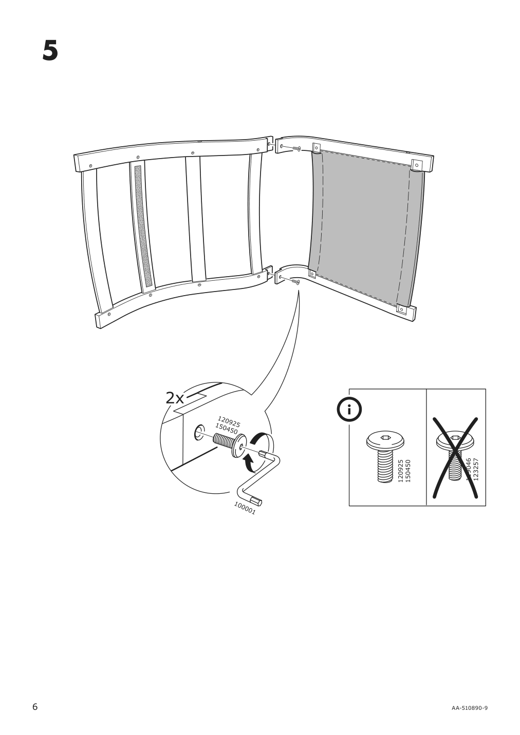 Assembly instructions for IKEA Poaeng armchair frame birch veneer | Page 6 - IKEA POÄNG armchair and ottoman 894.842.40