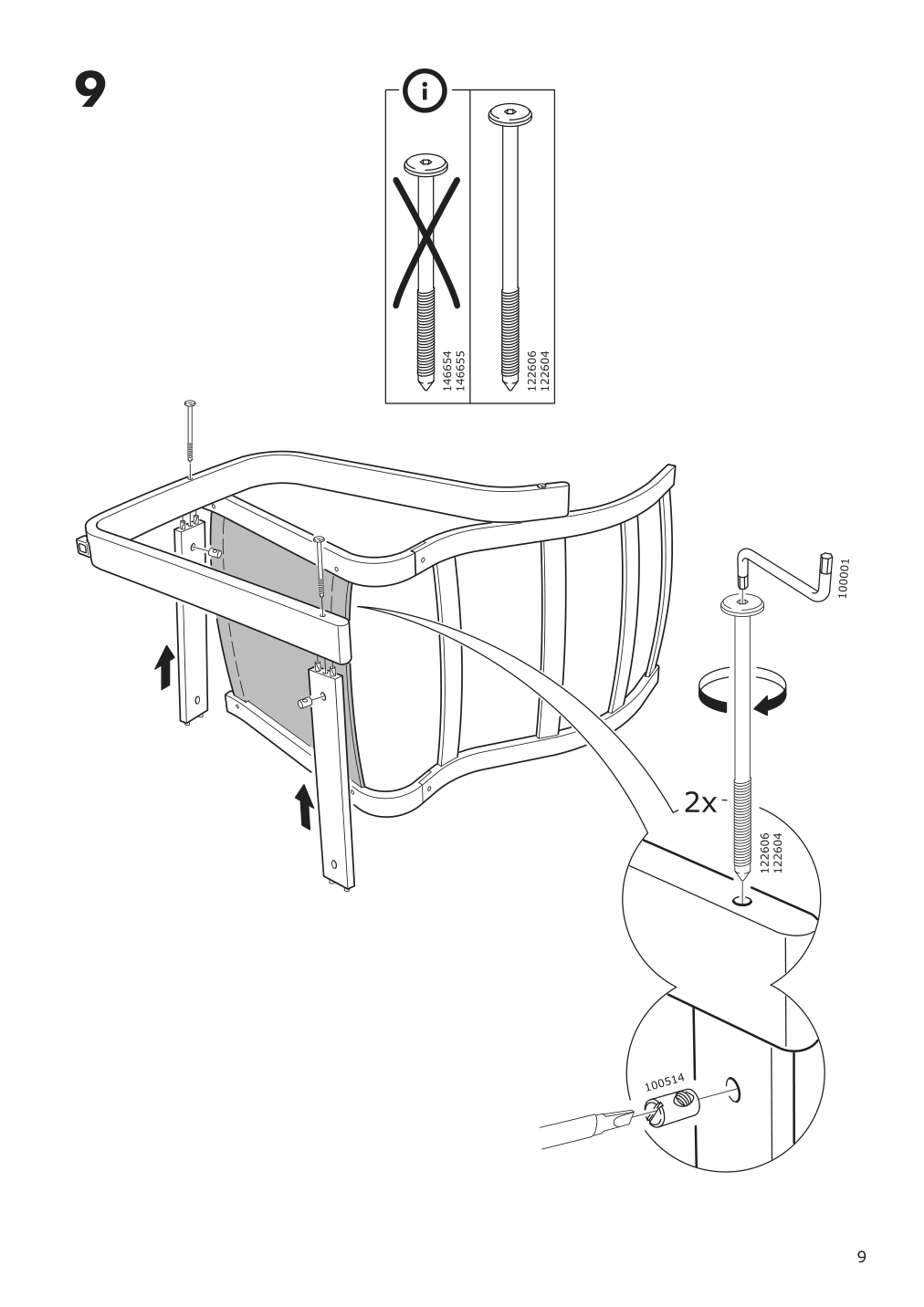 Assembly instructions for IKEA Poaeng armchair frame birch veneer | Page 9 - IKEA POÄNG armchair 491.977.50