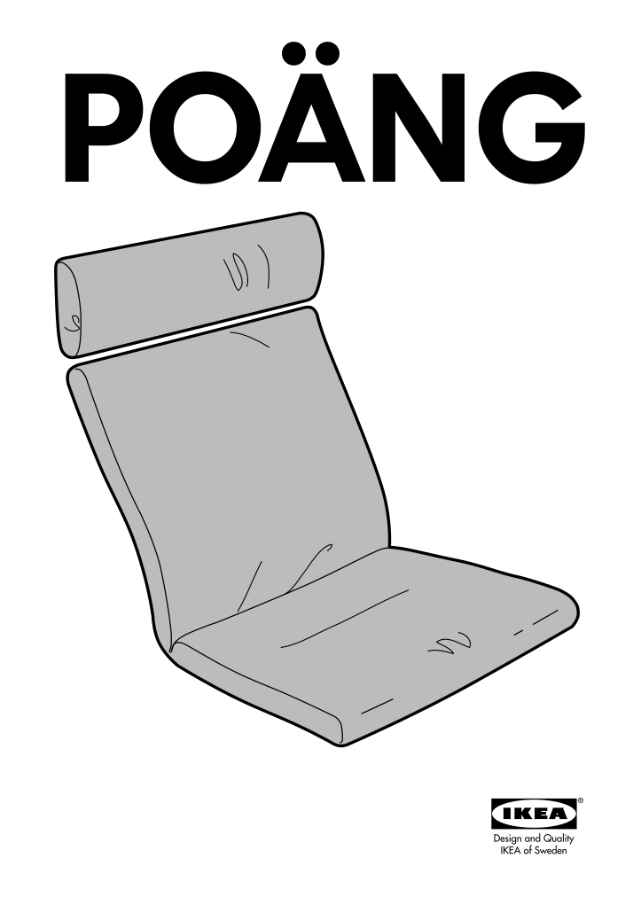 Assembly instructions for IKEA Poaeng chair cushion glose dark brown | Page 1 - IKEA POÄNG armchair and ottoman 195.510.68