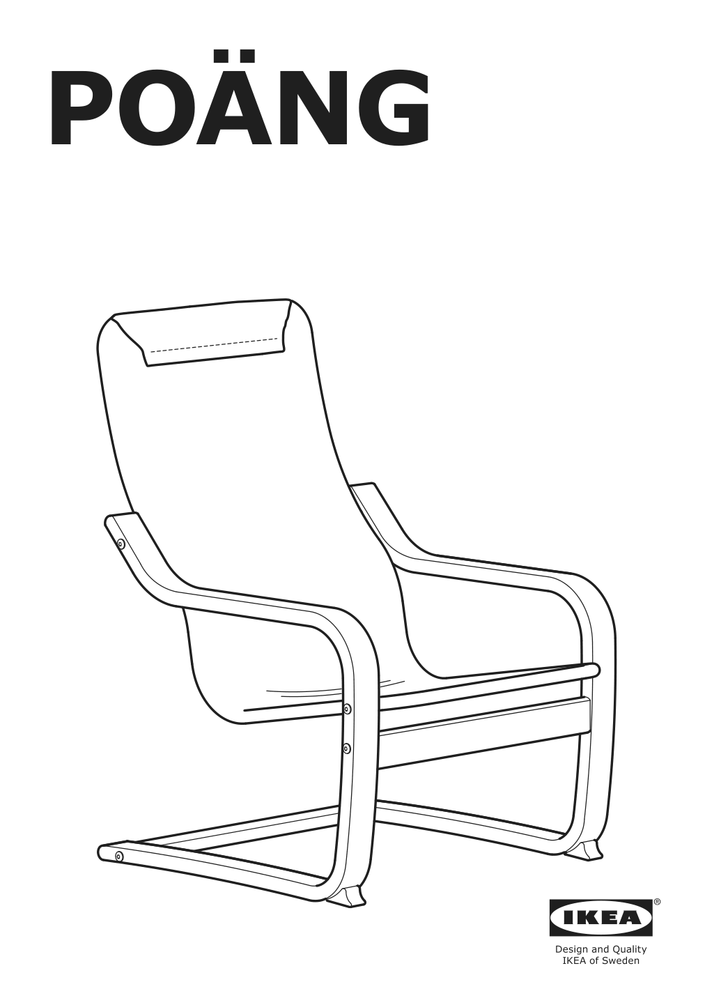 Assembly instructions for IKEA Poaeng childrens armchair frame birch veneer | Page 1 - IKEA POÄNG children's armchair frame 804.180.56