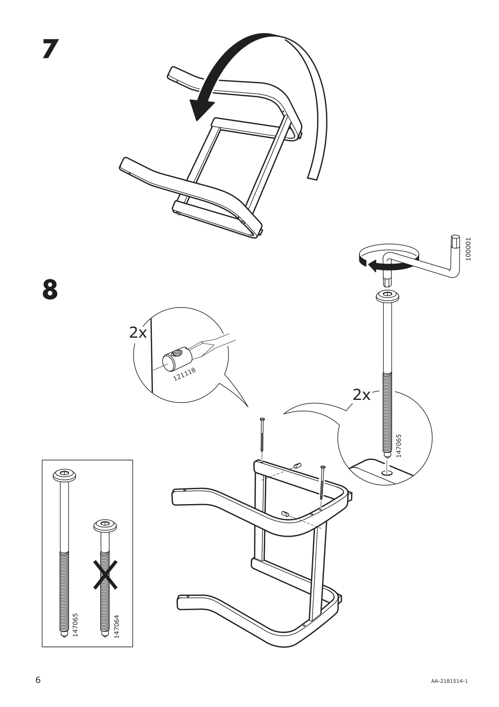 Assembly instructions for IKEA Poaeng childrens armchair frame birch veneer | Page 6 - IKEA POÄNG children's armchair frame 804.180.56