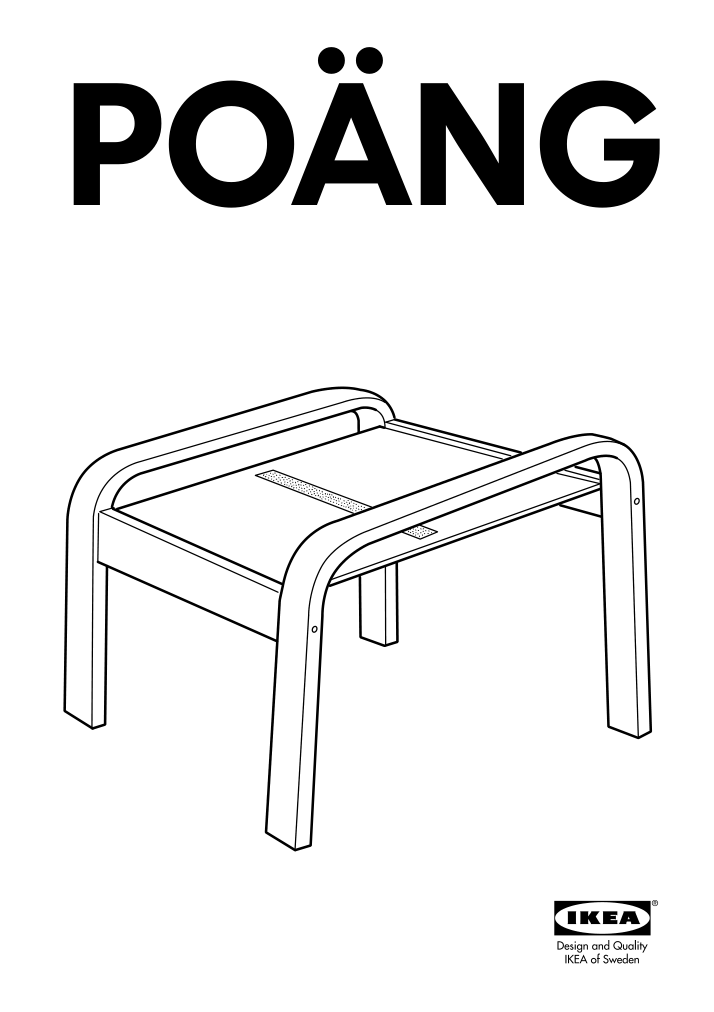 Assembly instructions for IKEA Poaeng ottoman frame birch veneer | Page 1 - IKEA POÄNG armchair and ottoman 195.510.68