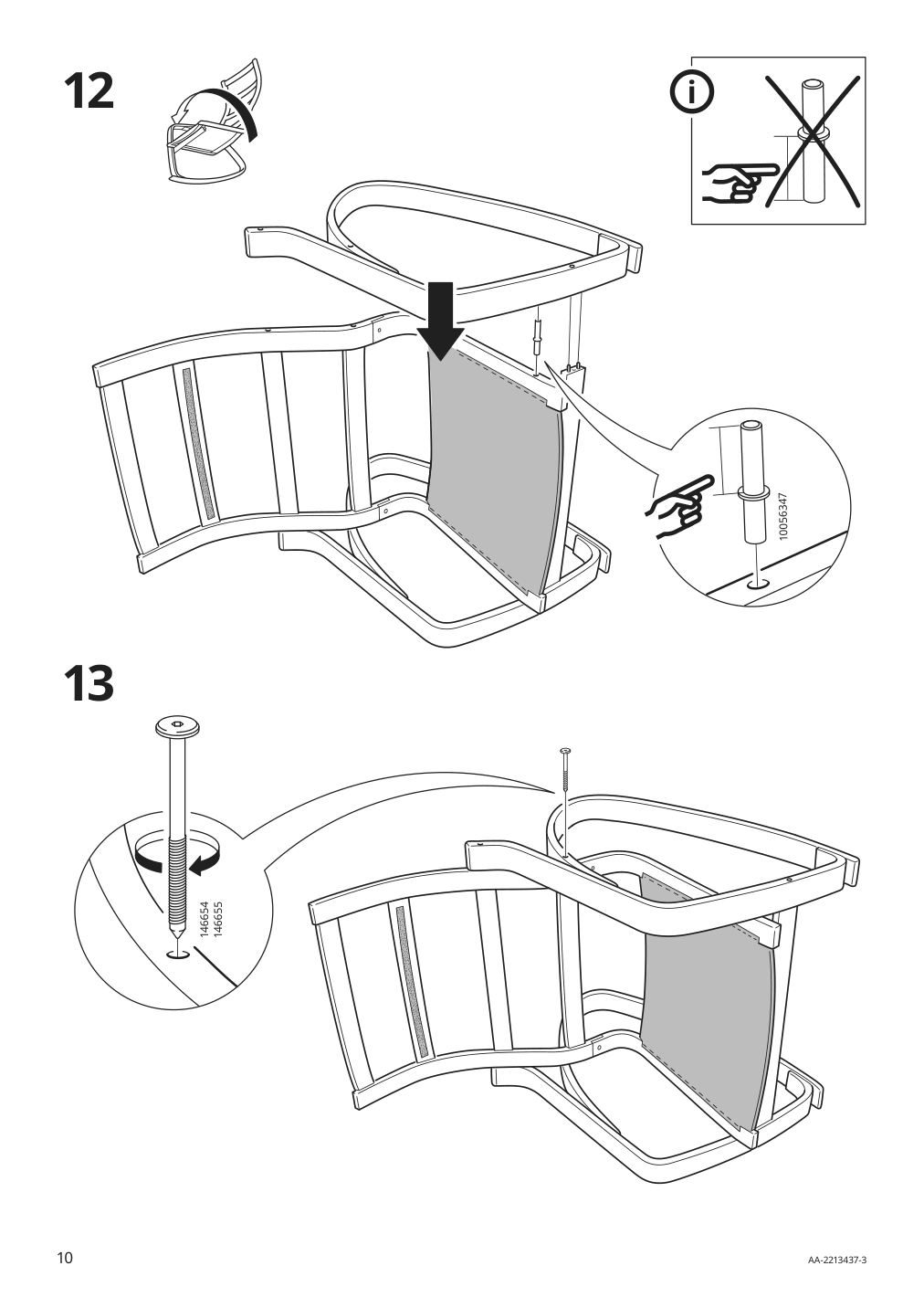 Assembly instructions for IKEA Poaeng rocking chair frame birch veneer | Page 10 - IKEA POÄNG rocking chair 593.958.44