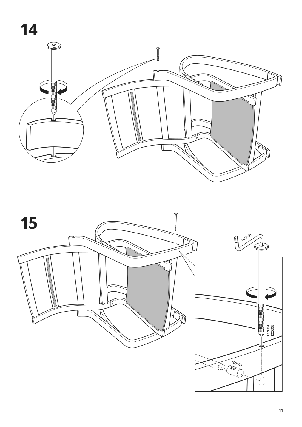 Assembly instructions for IKEA Poaeng rocking chair frame birch veneer | Page 11 - IKEA POÄNG rocking chair 593.958.44