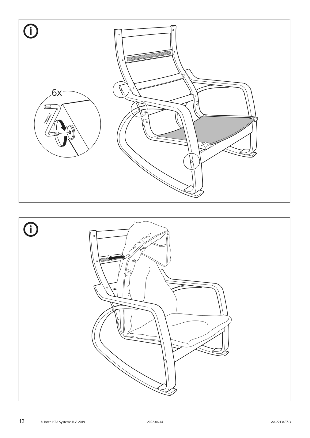 Assembly instructions for IKEA Poaeng rocking chair frame birch veneer | Page 12 - IKEA POÄNG rocking chair 593.958.44