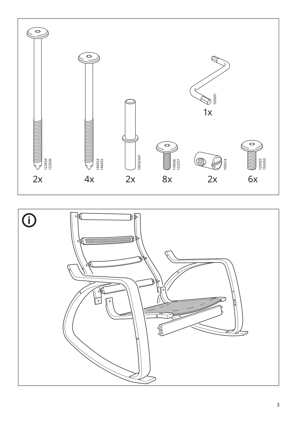 Assembly instructions for IKEA Poaeng rocking chair frame birch veneer | Page 3 - IKEA POÄNG rocking chair 593.958.44