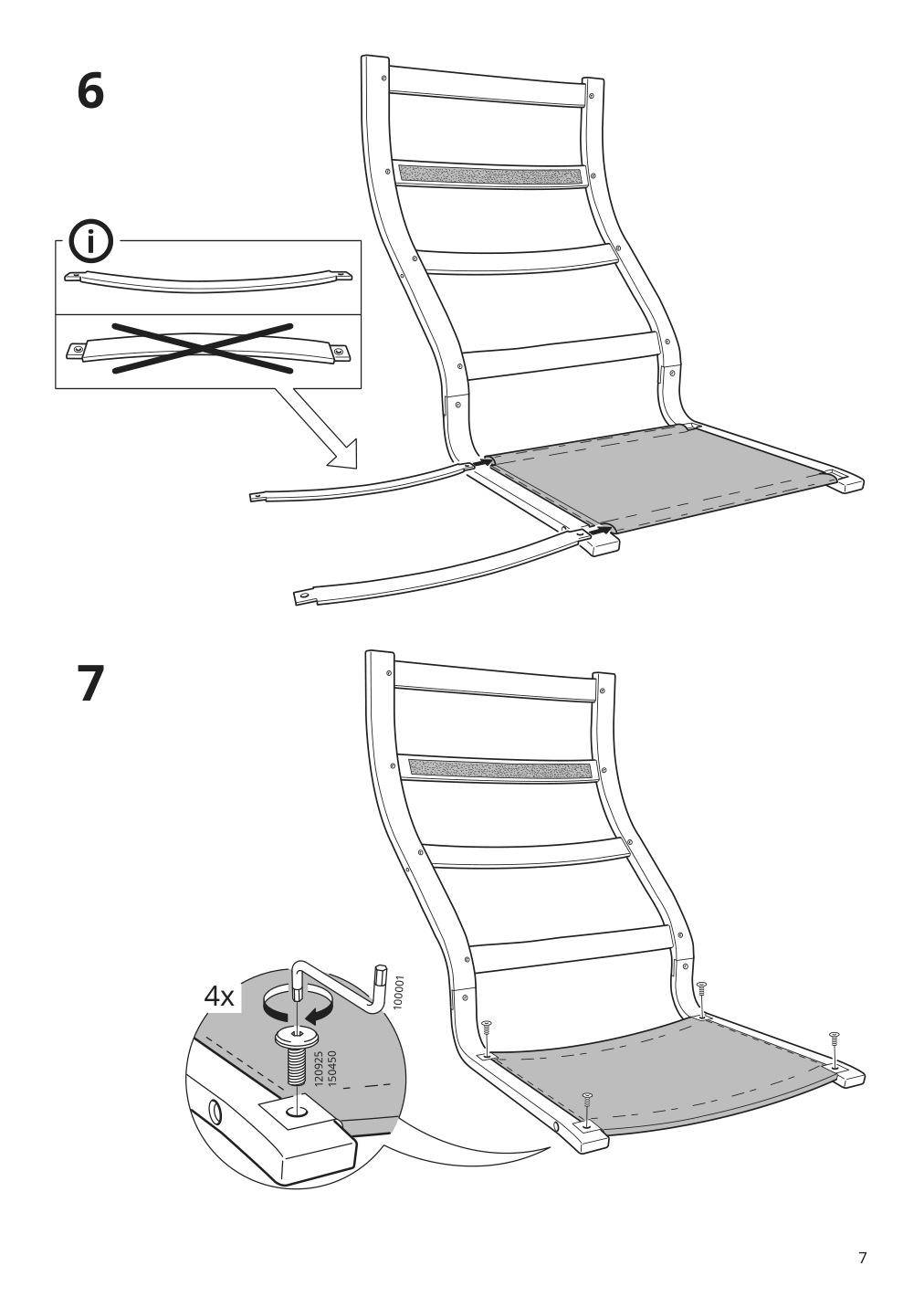 Assembly instructions for IKEA Poaeng rocking chair frame birch veneer | Page 7 - IKEA POÄNG rocking chair 593.958.44