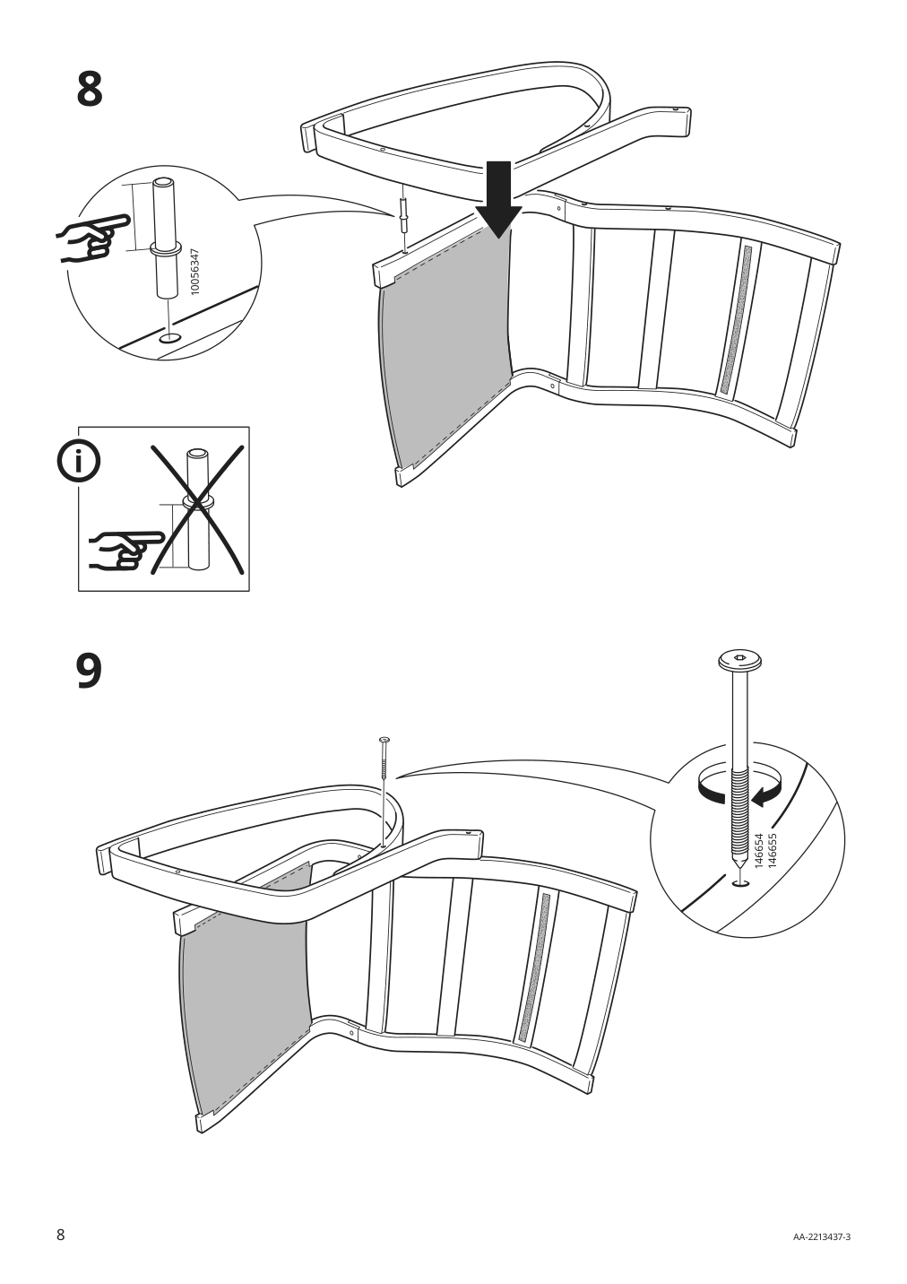 Assembly instructions for IKEA Poaeng rocking chair frame birch veneer | Page 8 - IKEA POÄNG rocking chair 593.958.44