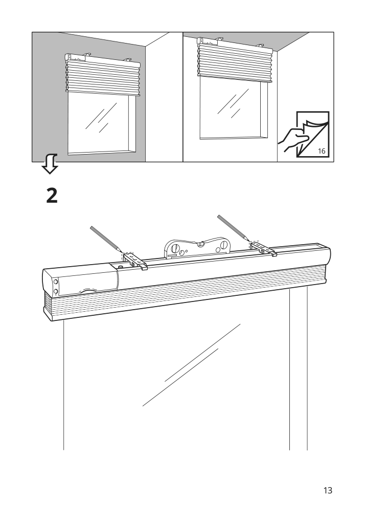 Assembly instructions for IKEA Praktlysing cellular blind smart wireless battery operated white | Page 13 - IKEA PRAKTLYSING cellular blind 405.142.48