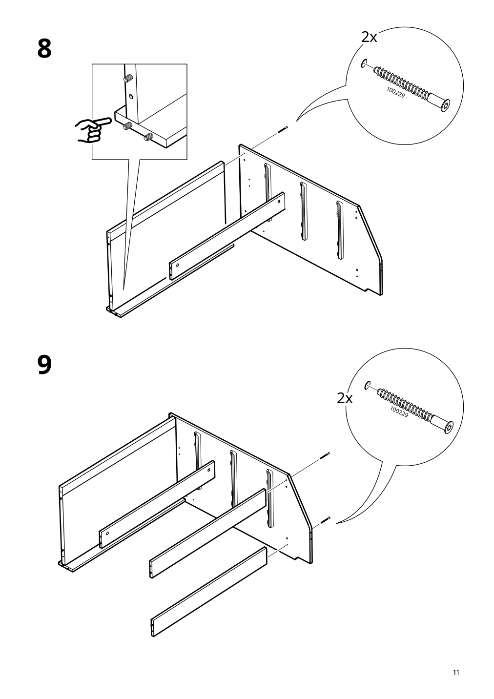 Assembly instructions for IKEA Racknaes 3 drawer chest white | Page 11 - IKEA RACKNÄS 3-drawer chest 105.945.24